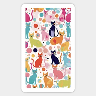 Cat Kaleidoscope: A Burst of Colorful Feline Patterns Sticker